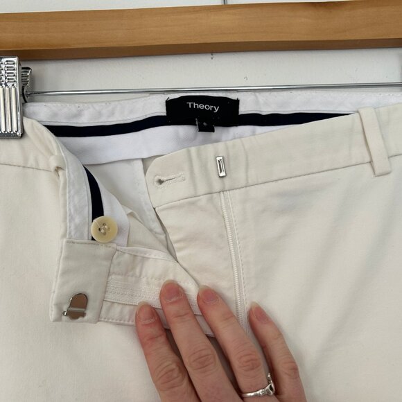 Theory Ivory Cropped Trouser - Picture 2 of 4